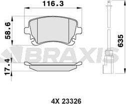 Braxis AB0448 - Kit pastiglie freno, Freno a disco autozon.pro