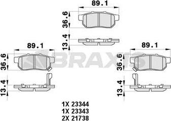 Braxis AB0455 - Kit pastiglie freno, Freno a disco autozon.pro