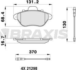 Braxis AB0456 - Kit pastiglie freno, Freno a disco autozon.pro