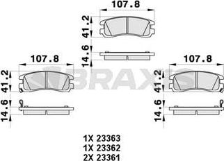 Braxis AB0460 - Kit pastiglie freno, Freno a disco autozon.pro