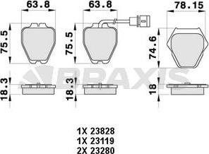 Braxis AB0462 - Kit pastiglie freno, Freno a disco autozon.pro