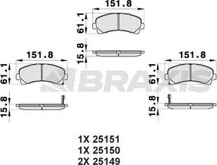 Braxis AB0400 - Kit pastiglie freno, Freno a disco autozon.pro