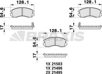 Braxis AB0402 - Kit pastiglie freno, Freno a disco autozon.pro