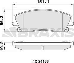 Braxis AB0416 - Kit pastiglie freno, Freno a disco autozon.pro