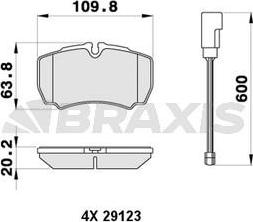 Braxis AB0411 - Kit pastiglie freno, Freno a disco autozon.pro