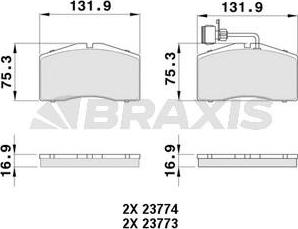 Braxis AB0480 - Kit pastiglie freno, Freno a disco autozon.pro