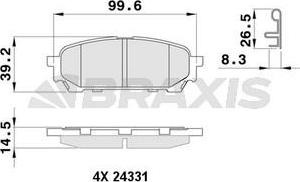 Braxis AB0483 - Kit pastiglie freno, Freno a disco autozon.pro