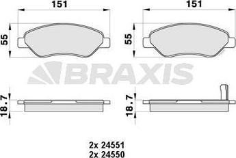 Braxis AB0434 - Kit pastiglie freno, Freno a disco autozon.pro