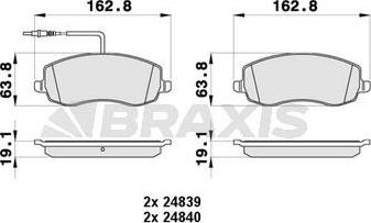 Braxis AB0438 - Kit pastiglie freno, Freno a disco autozon.pro