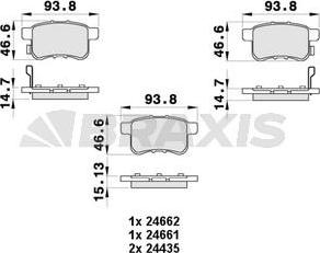 Braxis AB0437 - Kit pastiglie freno, Freno a disco autozon.pro