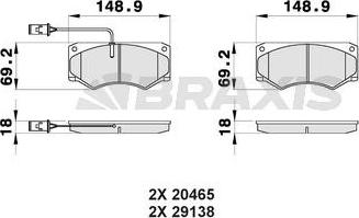 Braxis AB0424 - Kit pastiglie freno, Freno a disco autozon.pro