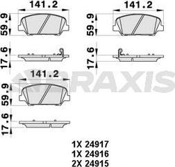 Braxis AB0425 - Kit pastiglie freno, Freno a disco autozon.pro