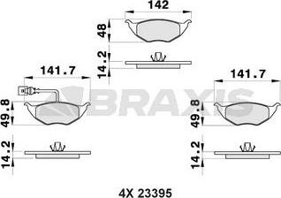 Braxis AB0474 - Kit pastiglie freno, Freno a disco autozon.pro