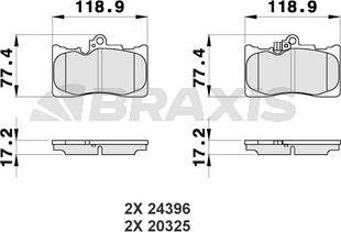 Braxis AB0476 - Kit pastiglie freno, Freno a disco autozon.pro