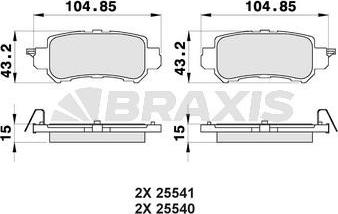 Braxis AB0470 - Kit pastiglie freno, Freno a disco autozon.pro