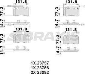 Braxis AB0505 - Kit pastiglie freno, Freno a disco autozon.pro