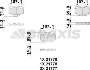 Braxis AB0519 - Kit pastiglie freno, Freno a disco autozon.pro