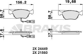 Braxis AB0518 - Kit pastiglie freno, Freno a disco autozon.pro