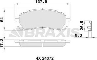 Braxis AB0531 - Kit pastiglie freno, Freno a disco autozon.pro