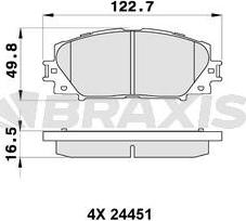 Braxis AB0537 - Kit pastiglie freno, Freno a disco autozon.pro