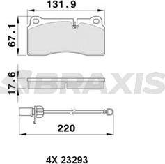 Braxis AB0525 - Kit pastiglie freno, Freno a disco autozon.pro