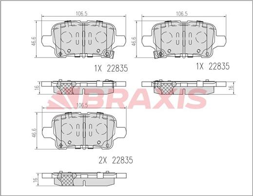 Braxis AB0606 - Kit pastiglie freno, Freno a disco autozon.pro