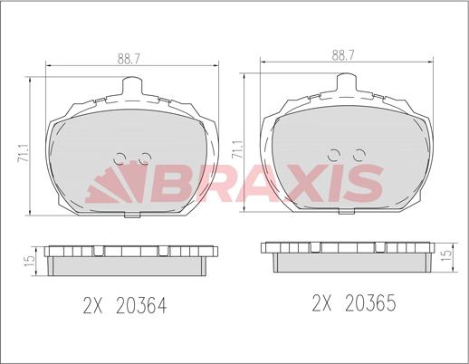 Braxis AB0601 - Kit pastiglie freno, Freno a disco autozon.pro