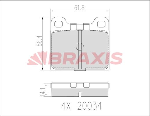 Braxis AB0603 - Kit pastiglie freno, Freno a disco autozon.pro