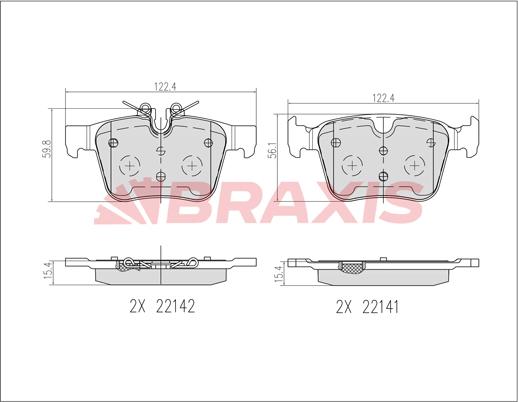 Braxis AB0611 - Kit pastiglie freno, Freno a disco autozon.pro