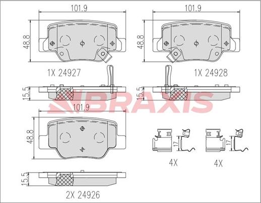 Braxis AB0618 - Kit pastiglie freno, Freno a disco autozon.pro