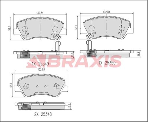 Braxis AB0639 - Kit pastiglie freno, Freno a disco autozon.pro