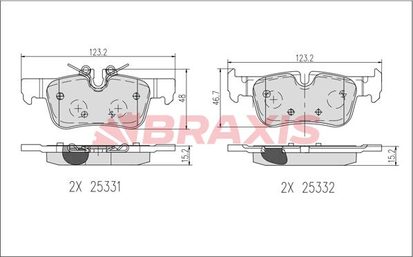 Braxis AB0636 - Kit pastiglie freno, Freno a disco autozon.pro