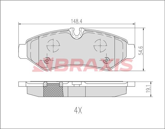 Braxis AB0631 - Kit pastiglie freno, Freno a disco autozon.pro