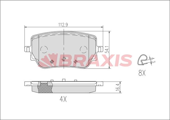 Braxis AB0633 - Kit pastiglie freno, Freno a disco autozon.pro