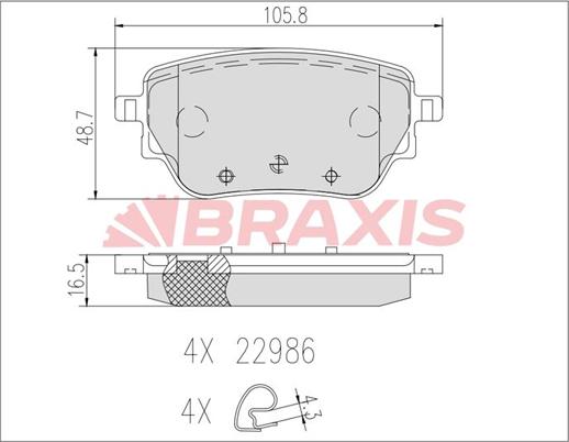 Braxis AB0632 - Kit pastiglie freno, Freno a disco autozon.pro