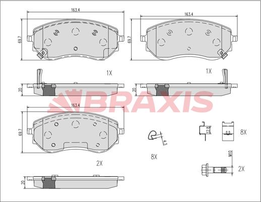 Braxis AB0621 - Kit pastiglie freno, Freno a disco autozon.pro