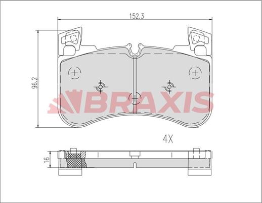 Braxis AB0628 - Kit pastiglie freno, Freno a disco autozon.pro