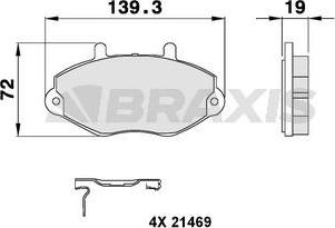 Braxis AB0096 - Kit pastiglie freno, Freno a disco autozon.pro