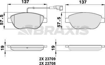 Braxis AB0045 - Kit pastiglie freno, Freno a disco autozon.pro