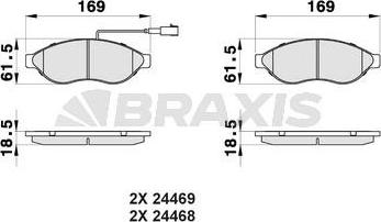 Braxis AB0042 - Kit pastiglie freno, Freno a disco autozon.pro