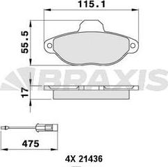 Braxis AB0058 - Kit pastiglie freno, Freno a disco autozon.pro