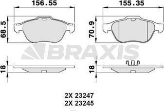 Braxis AB0061 - Kit pastiglie freno, Freno a disco autozon.pro