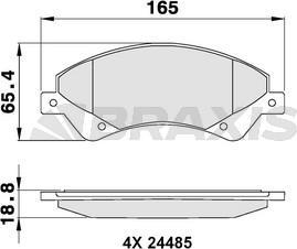 Braxis AB0068 - Kit pastiglie freno, Freno a disco autozon.pro