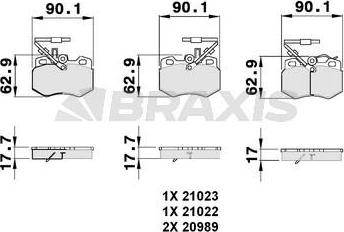 Braxis AB0062 - Kit pastiglie freno, Freno a disco autozon.pro