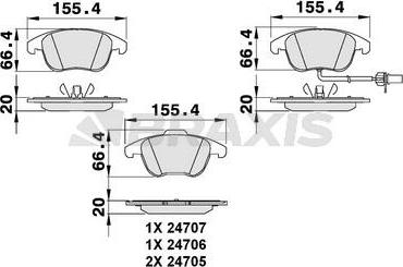 Braxis AB0067 - Kit pastiglie freno, Freno a disco autozon.pro