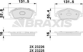 Braxis AB0007 - Kit pastiglie freno, Freno a disco autozon.pro