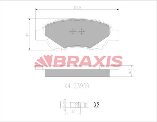 Braxis AB0010 - Kit pastiglie freno, Freno a disco autozon.pro