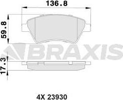 Braxis AB0018 - Kit pastiglie freno, Freno a disco autozon.pro