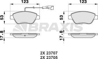 Braxis AB0012 - Kit pastiglie freno, Freno a disco autozon.pro