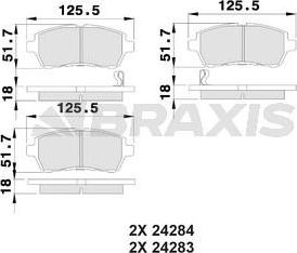 Braxis AB0017 - Kit pastiglie freno, Freno a disco autozon.pro